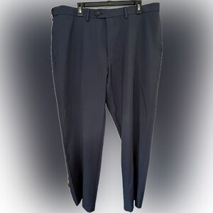 Haggar Men's Classic Fit “Eclo Stria” Navy Trousers